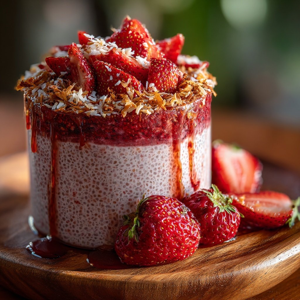 Strawberry Coconut Chia Pudding