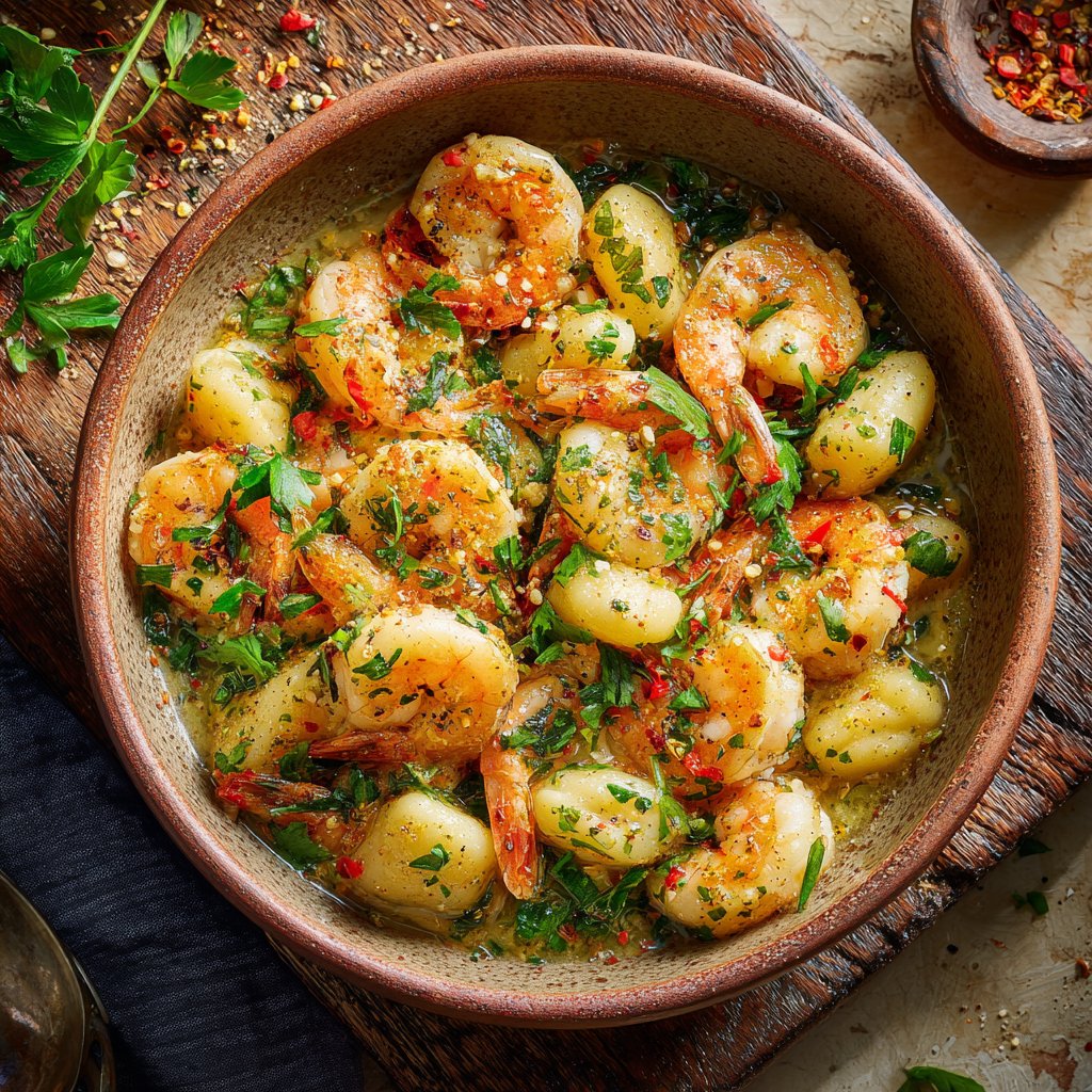 Lemon Garlic Shrimp and Gnocchi