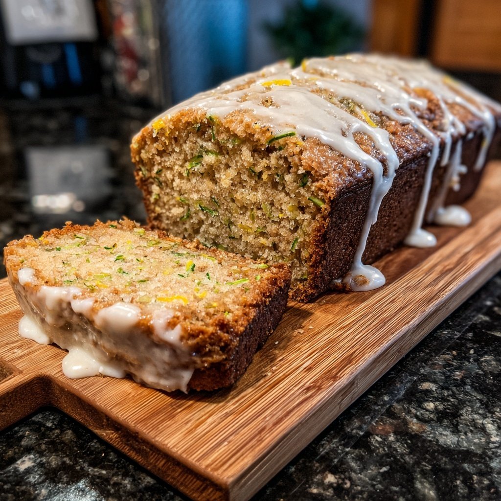 Zucchini Bread with Lemon Glaze